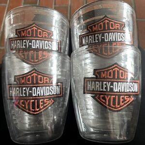 Harley-Davidson Bar & Shield Tervis Tumbler Set of 4 Clear Double Wall Cups